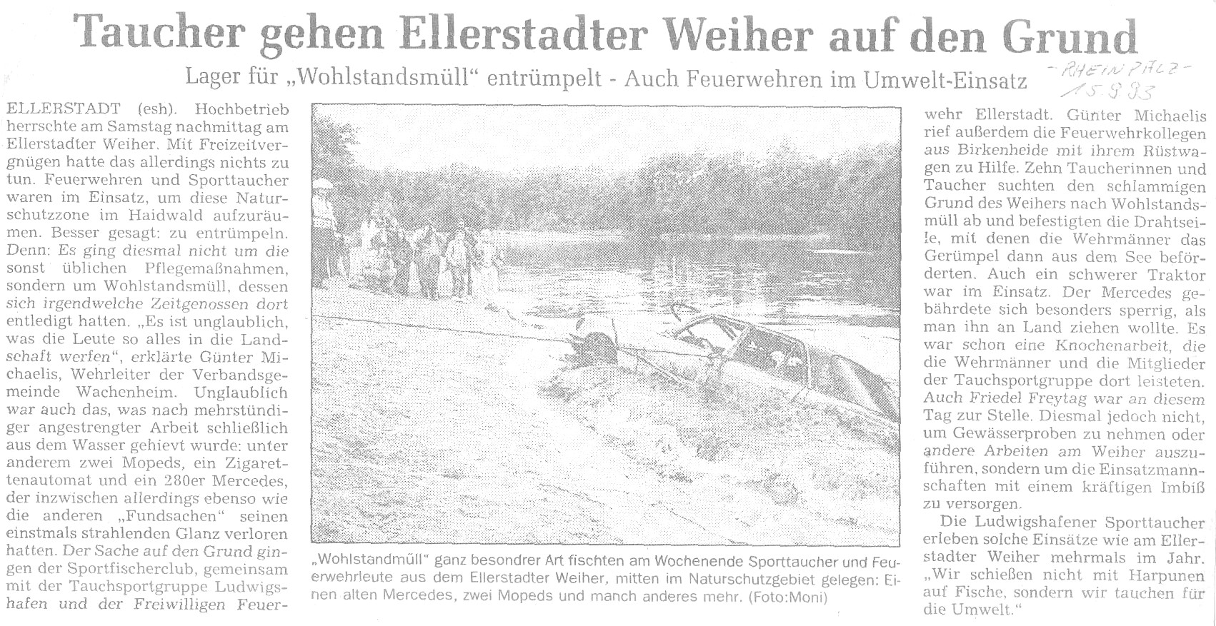 Reinigungseinsatz am Weiher